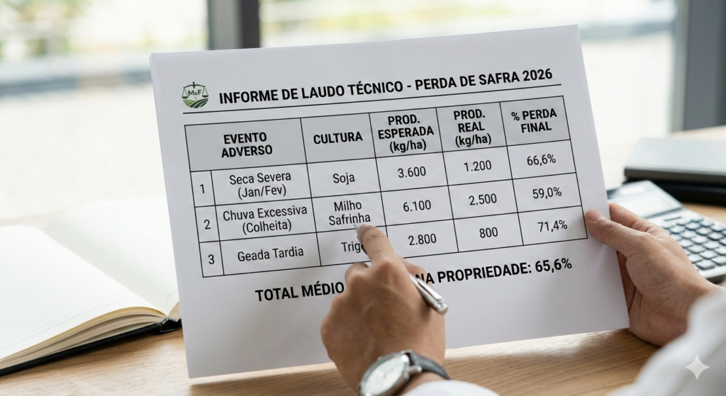 Exemplo de laudo técnico de perda de safra 2026 para renegociação de dívida rural